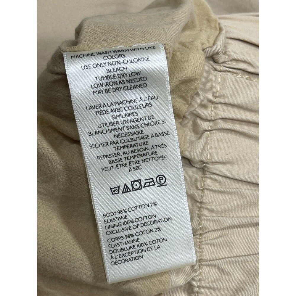 Anthropologie Maeve Cropped Trench Coat Khaki Double Breasted Preppy Size XL NWT - Picture 12 of 14